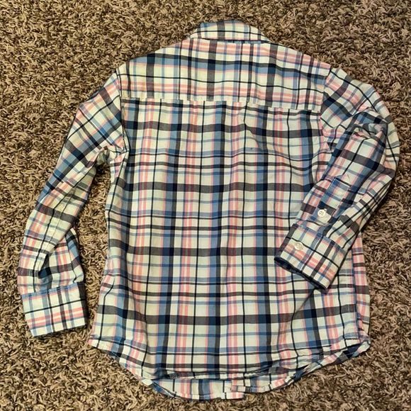 Pink blue plaid button up - Picture 5 of 5